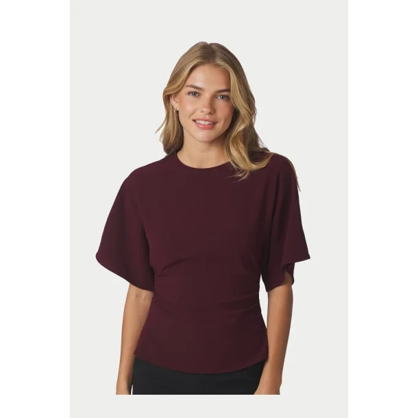 Neo Noir - Miriel Drape Blouse - Plum