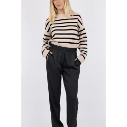 Neo Noir - Bluse Rebekka Stripe Knit Blouse - Sand