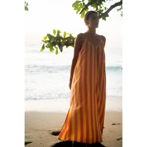 Moshi Moshi Mind - Night Dress Silky Stripe - Rose/Yellow