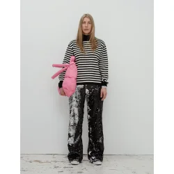 Mads Nrgaard - Paillet bukser - Sequins Penelope Pants - Black/Silver