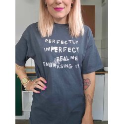 My Essential Wardrobe - Lisa Front Print Tee - Dark Grey Random Wash