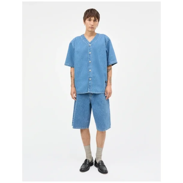 Mads N�rgaard - Striped Denim Paradise Shirt - Light Blue Wash