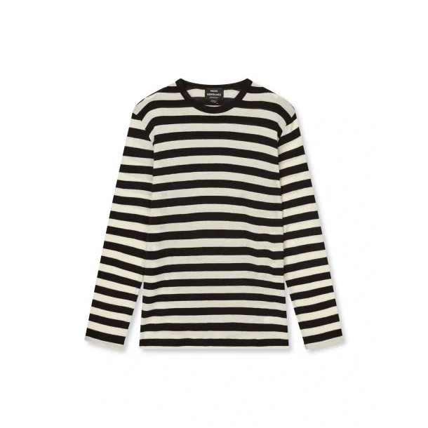 Mads N�rgaard - Midi Rib Tobias Tee - Black/White