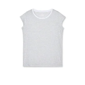 Mads N�rgaard - Stripe Teasy Tee - Brilliant White/Light Grey