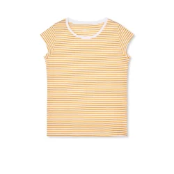 Mads N�rgaard - Stripe Teasy Tee - Brilliant White/Zinnia