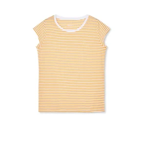 Mads N�rgaard - Stripe Teasy Tee - Brilliant White/Zinnia