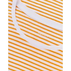 Mads N�rgaard - Stripe Teasy Tee - Brilliant White/Zinnia