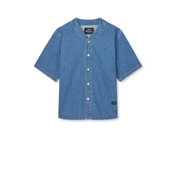 Mads N�rgaard - Striped Denim Paradise Shirt - Light Blue Wash