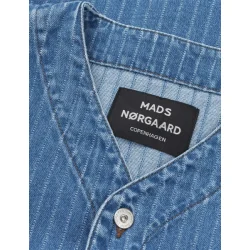 Mads N�rgaard - Striped Denim Paradise Shirt - Light Blue Wash
