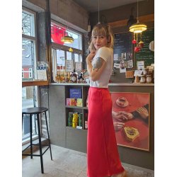 Neo Noir - Nederdel Vicky Heavy Sateen Skirt - Red