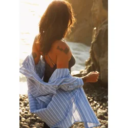 Moshi Moshi Mind - Skjorte - Gaia Shirt Stripe - Heaven Blue