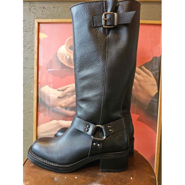 Ca'shott Copenhagen - Casrikke Tall Biker Boot Leather - Black