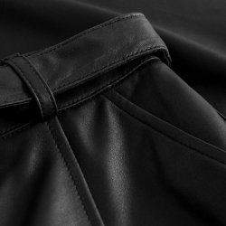 Depeche - Skindnederdel med knapper - 50230, Black