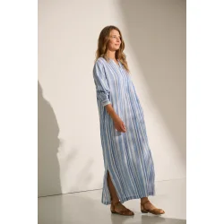 Moshi Moshi Mind - Splendid Kaftan Blue Stripe - White Blue