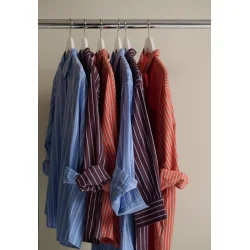 Moshi Moshi Mind - Skjorte - Gaia Shirt Stripe - Sunset Orange