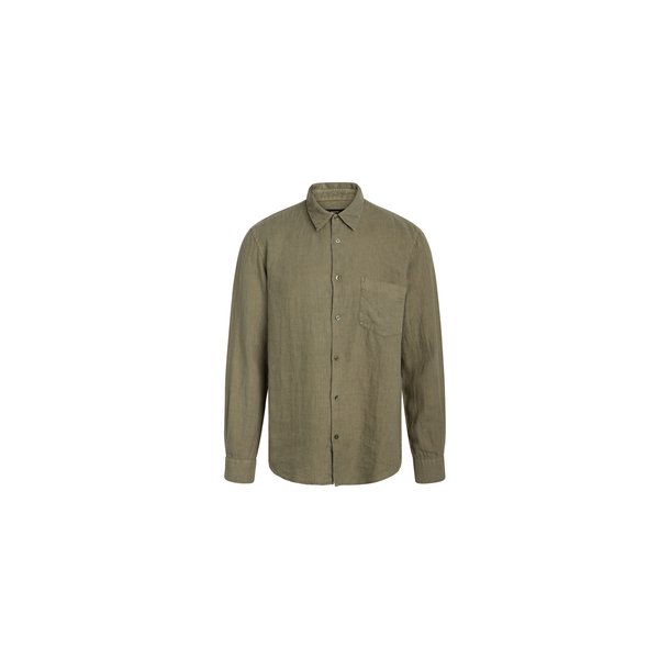Mads Nrgaard - Skjorte - Sune shirt - Dyed Linen - Dusty Green