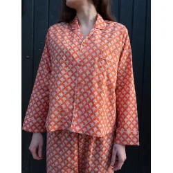 Craft Sisters - Pyjamas Blockprint - Tangerine