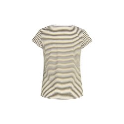 Mads Nrgaard - T-shirt - Organic Jersey Stripe Teasy tee - Fir Green/White