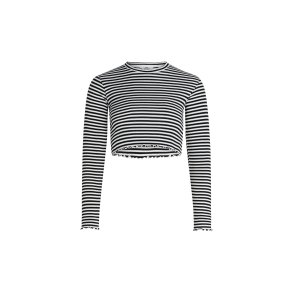 Mads Nrgaard - Bluse - 2x2 Cotton Stripe  Tira Top - BlackWhite