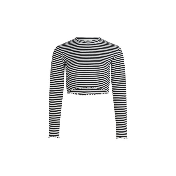 Mads Nrgaard - Bluse - 2x2 Cotton Stripe  Tira Top - BlackWhite