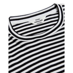 Mads Nrgaard - Bluse - 2x2 Cotton Stripe  Tira Top - BlackWhite