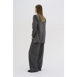 My Essential Wardrobe - Tito Wide Pant - Grey W. White Stripes