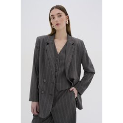 My Essential Wardrobe - Tito Blazer - Grey W. White Stripes