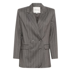 My Essential Wardrobe - Tito Blazer - Grey W. White Stripes
