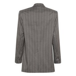 My Essential Wardrobe - Tito Blazer - Grey W. White Stripes