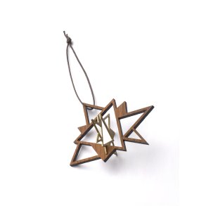 The Oak Men -  Mini Twinkle stjerne i rget eg og messing