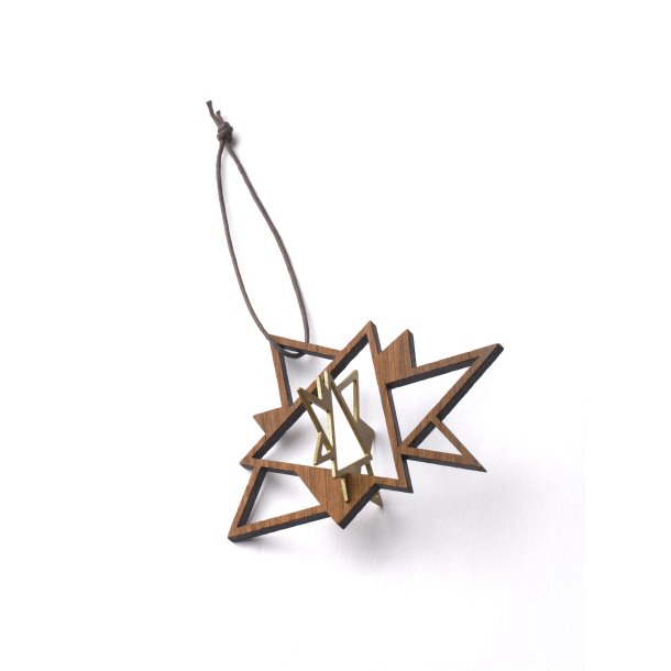The Oak Men -  Mini Twinkle stjerne i rget eg og messing
