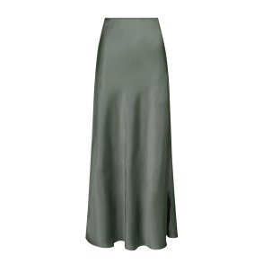 Neo Noir - Nederdel - Vicky Heavy Sateen Skirt - Smoke Green