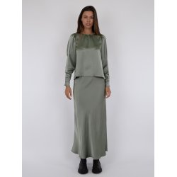 Neo Noir - Nederdel - Vicky Heavy Sateen Skirt - Smoke Green
