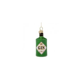 Vondels - Julekugle - Green Glitter Gin Bottle - H10 cm
