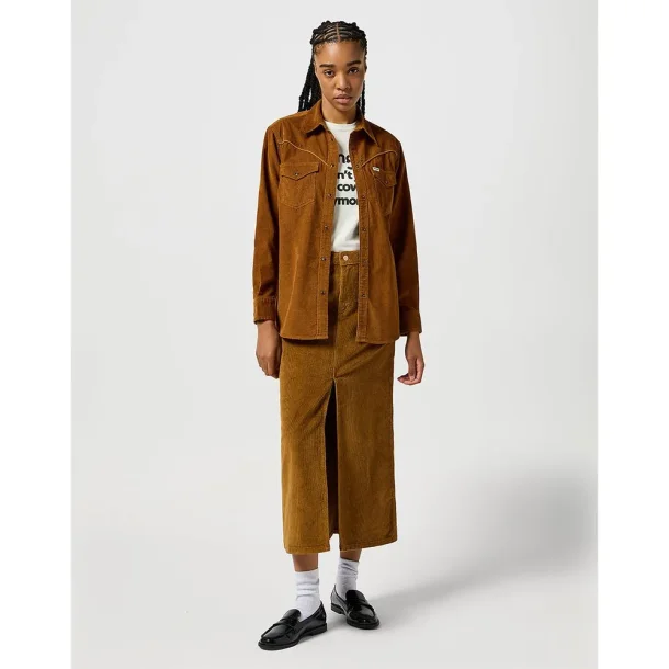 Wrangler - Skjorte Western Cord Shirt - Monks Robe