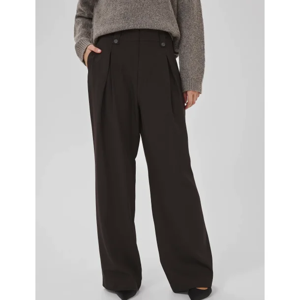 My Essential Wardrobe - Bukser - Disa High Wide Pant - Espresso