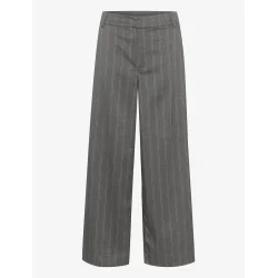 My Essential Wardrobe - Tito Wide Pant - Grey W. White Stripes