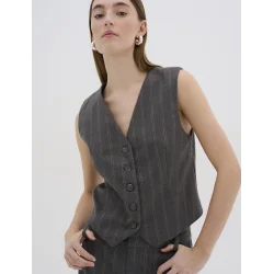 My Essential Wardrobe - Vest Tito - Grey W. White 